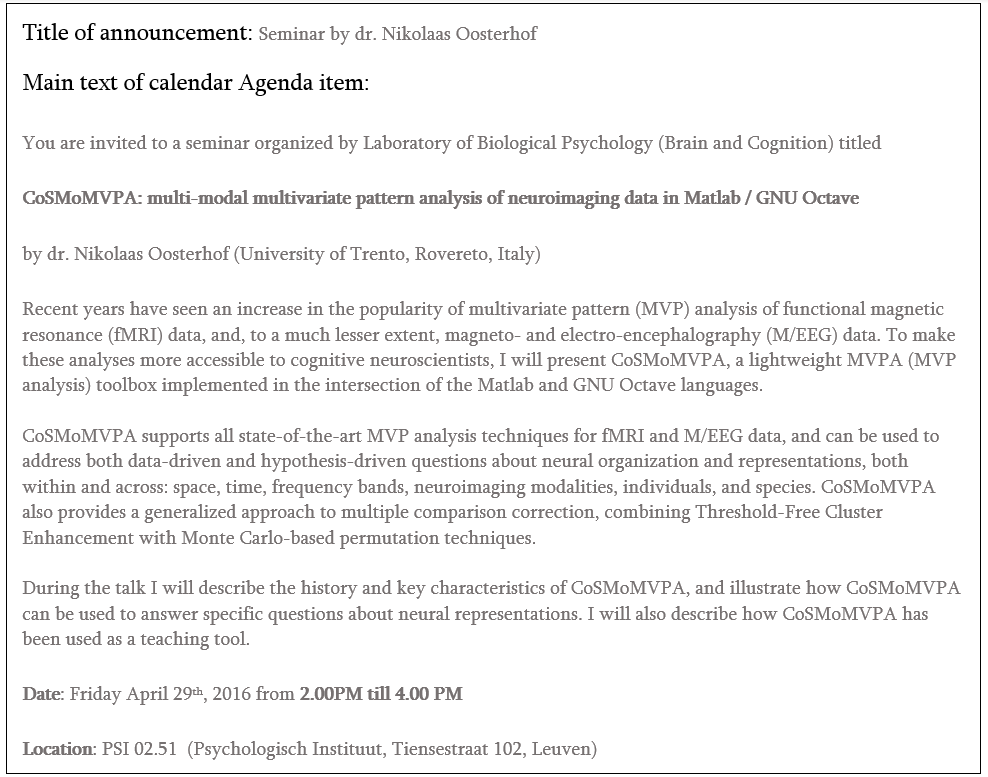 General Seminar Announcement