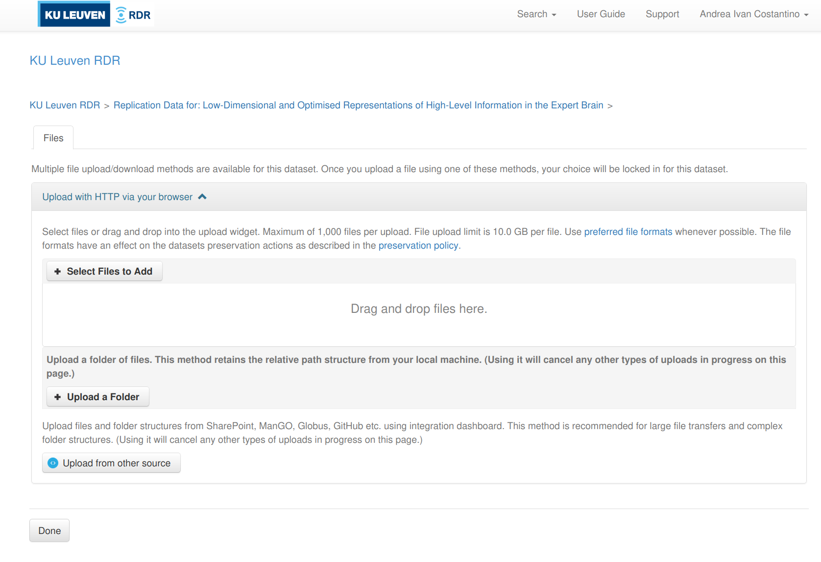 RDR add files dialog